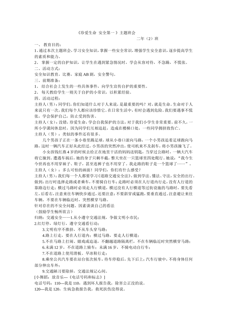 珍爱生命安全第一_第1页