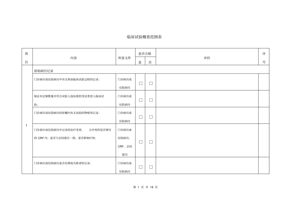 临床试验稽查范围表汇总_第1页