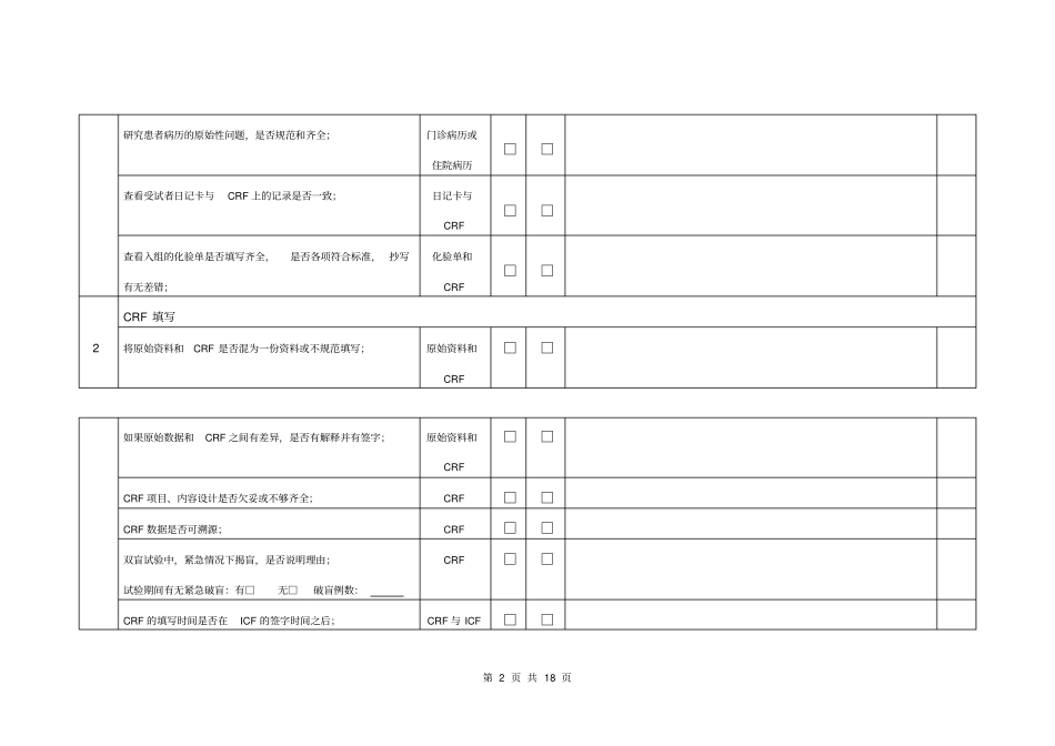 临床试验稽查范围表汇总_第2页