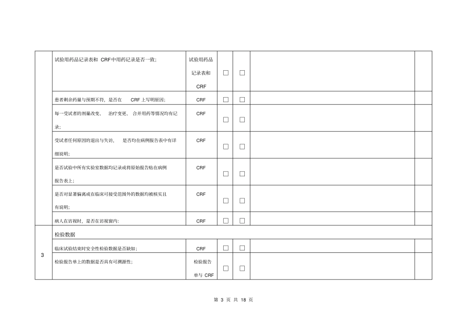 临床试验稽查范围表汇总_第3页