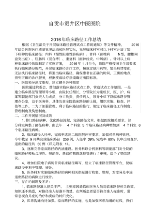 临床路径度总结