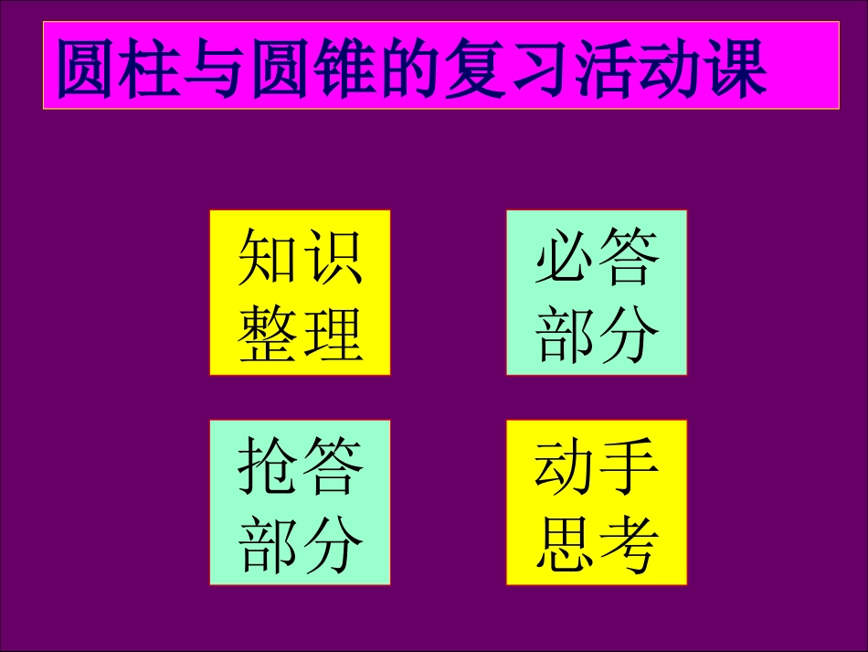 圆柱和圆锥的复习课_第1页