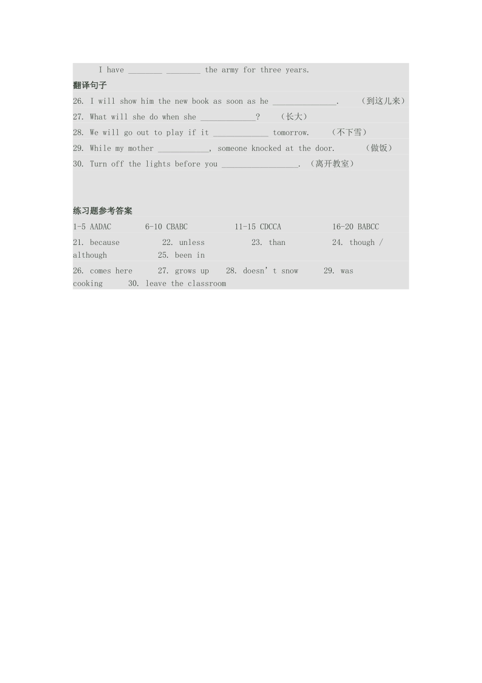 初中状语从句专项练习_第3页