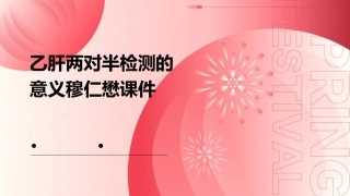 乙肝两对半检测的意义穆仁懋课件