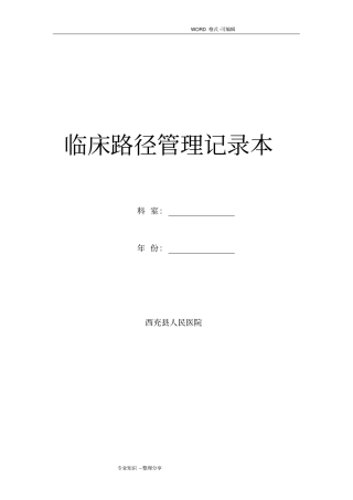 临床路径管理记录文本本