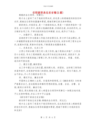 任职就职表态发言稿