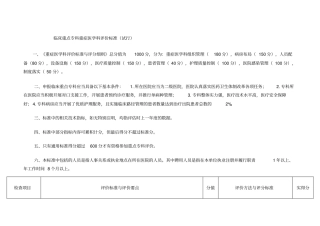 临床重点专科重症医学科评价标准试行