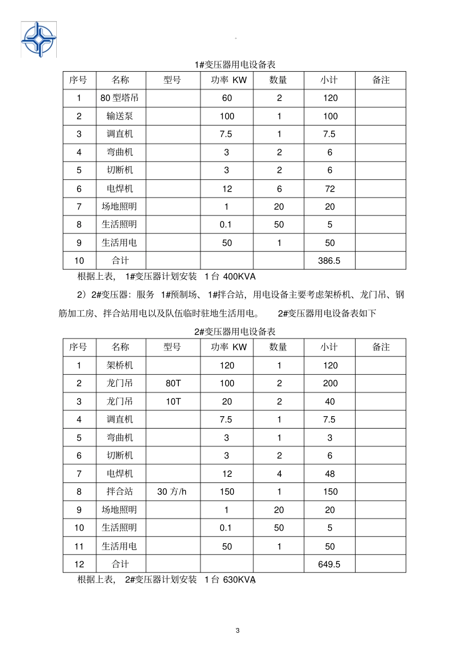 临时用电变压器安装方案_第3页