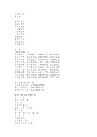 各种版本历史朝代歌