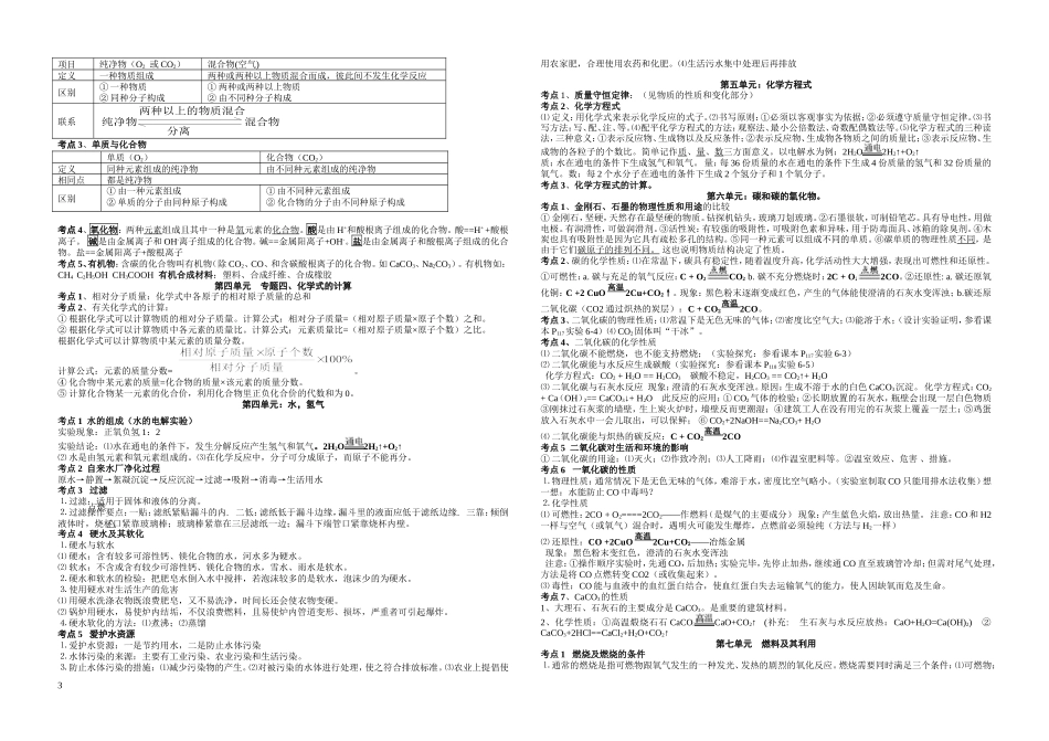 九年级化学考点精要_第3页