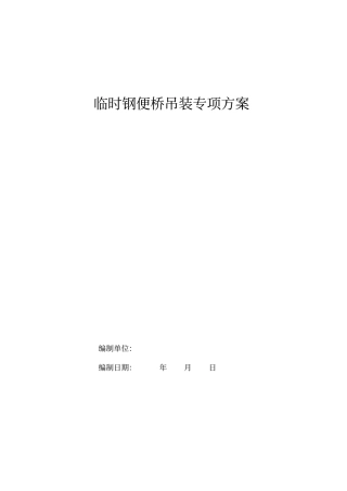 临时钢便桥吊装专项方案专家论证