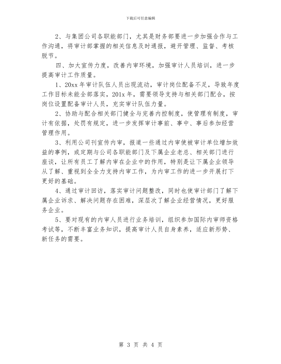 企业内部审计工作计划总结模板_第3页