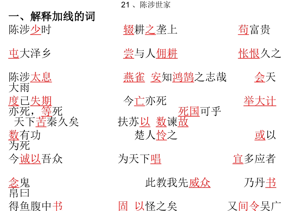 陈涉世家练习_第1页