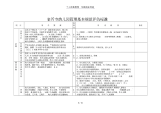 临沂幼儿园管理基本规范评价标准