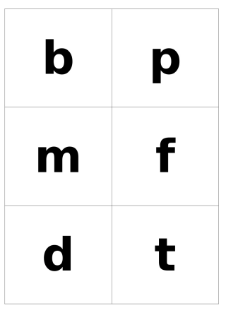 小学汉语拼音字母表卡片-word打印版