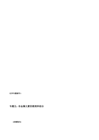 专题五：非金属元素的梳理和综合[最新]