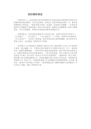 我的精彩课堂