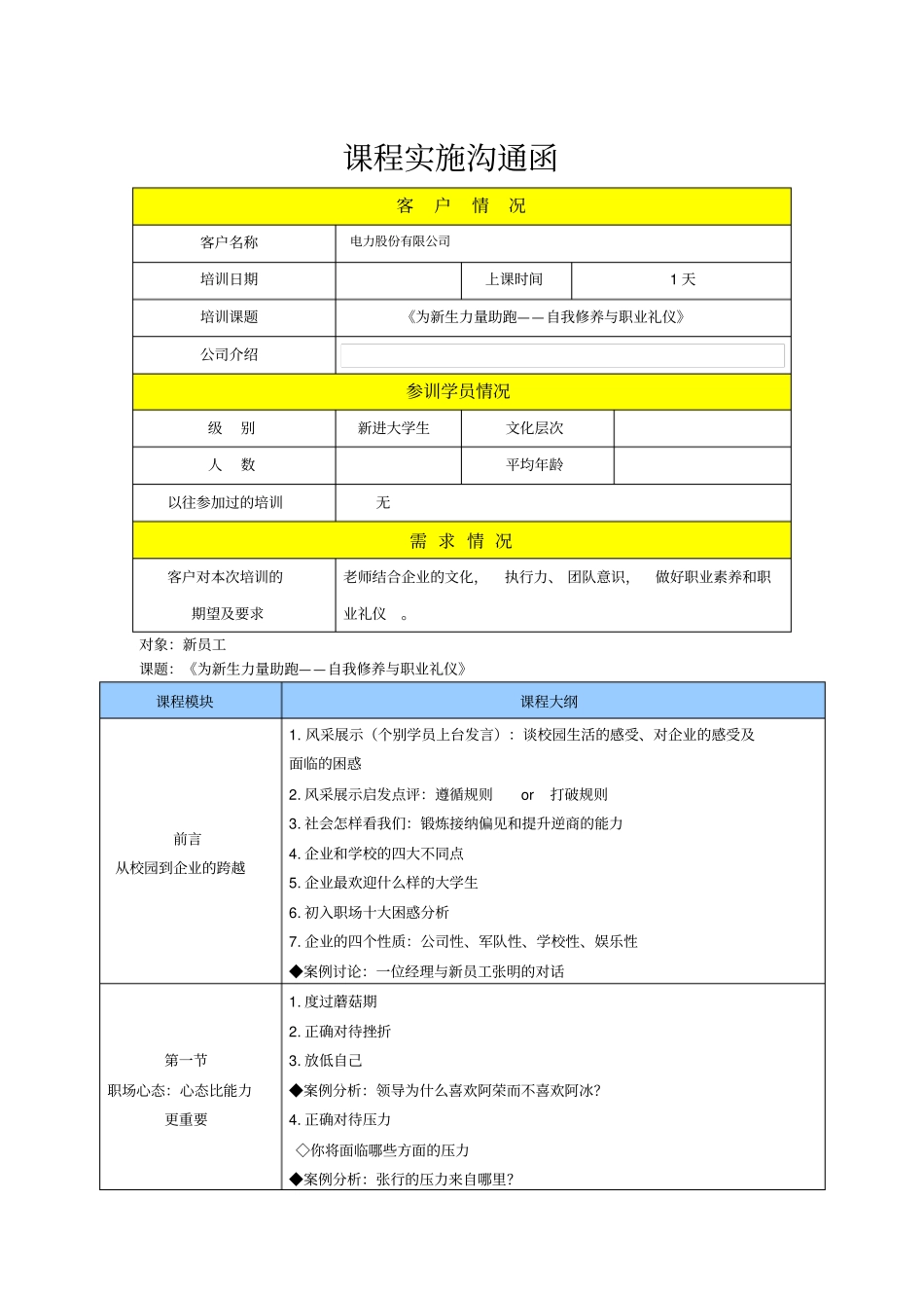 为新生力量助跑——自我修养与职业礼仪_第1页