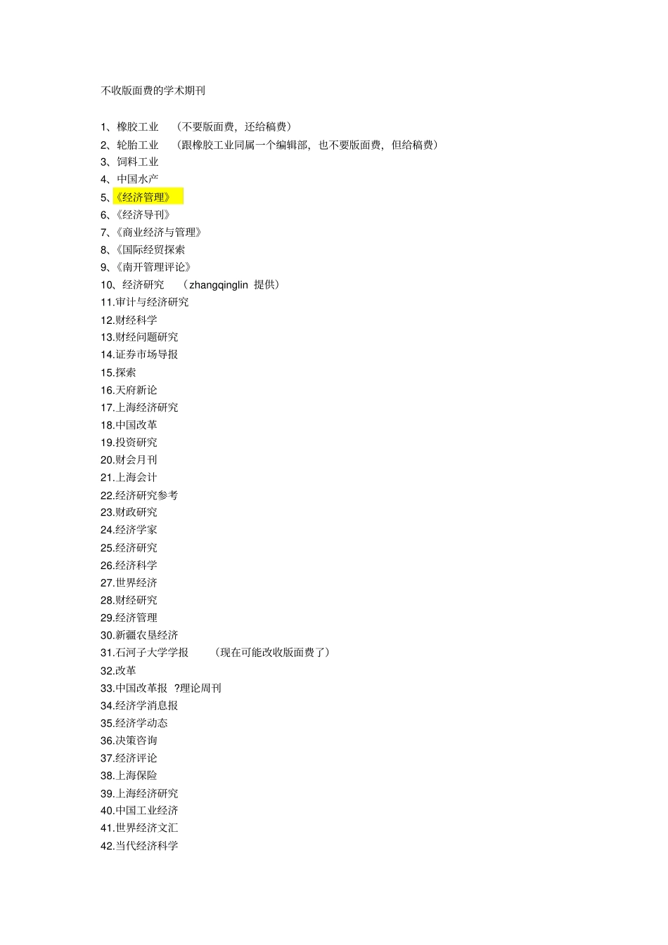 为朋友们提供一些不收版面费的学术期刊剖析_第1页