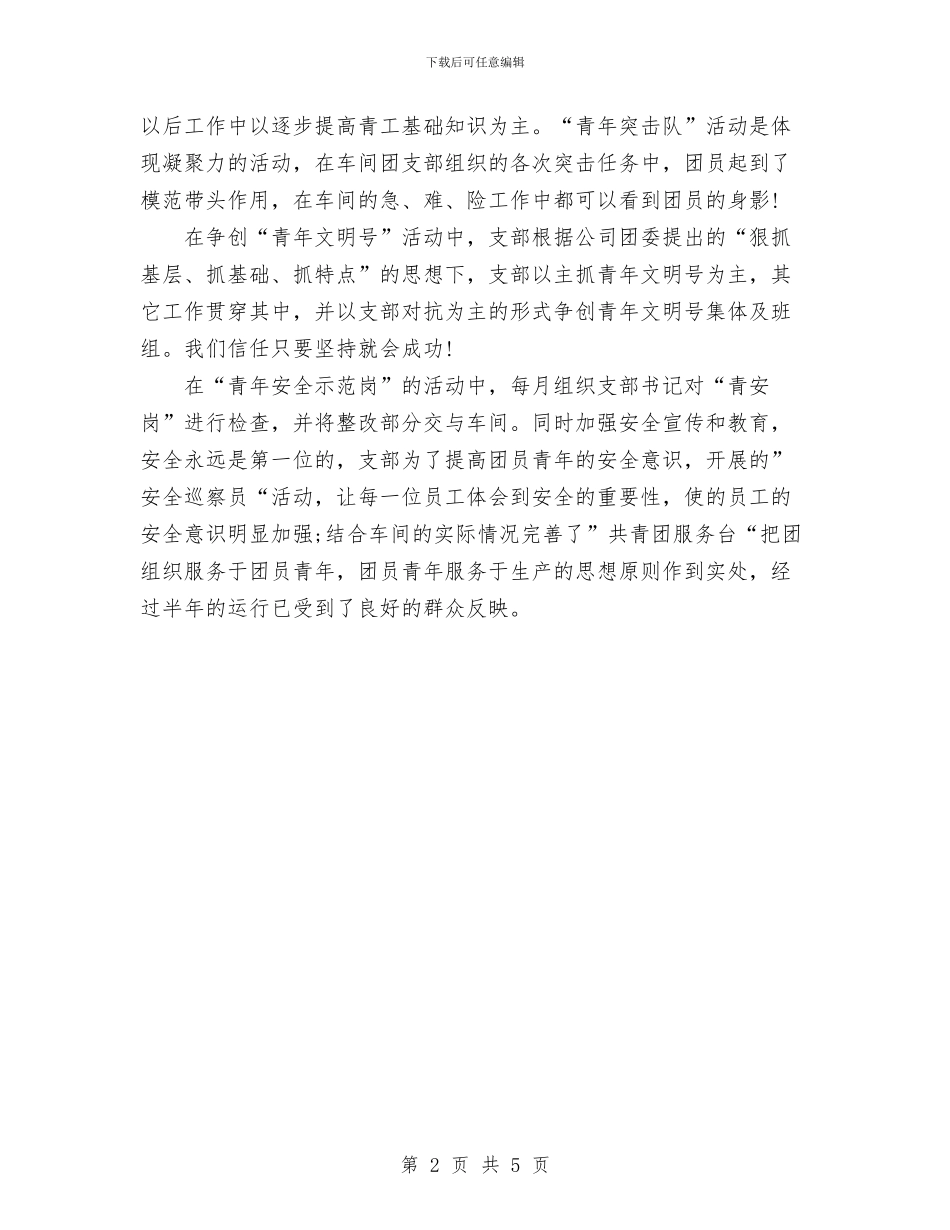 企业团支部2024年度工作总结与企业团支部2024年度工作总结范文汇编_第2页
