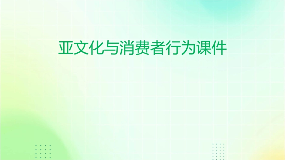 亚文化与消费者行为课件1_第1页