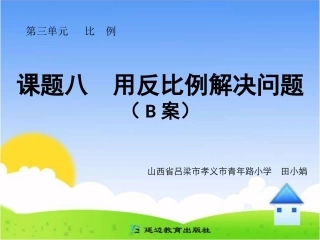 课题八用反比例解决问题（B案