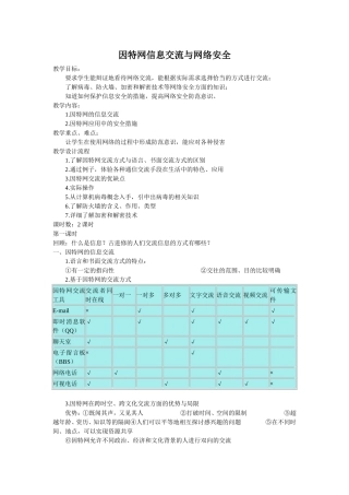 因特网信息交流与网络安全