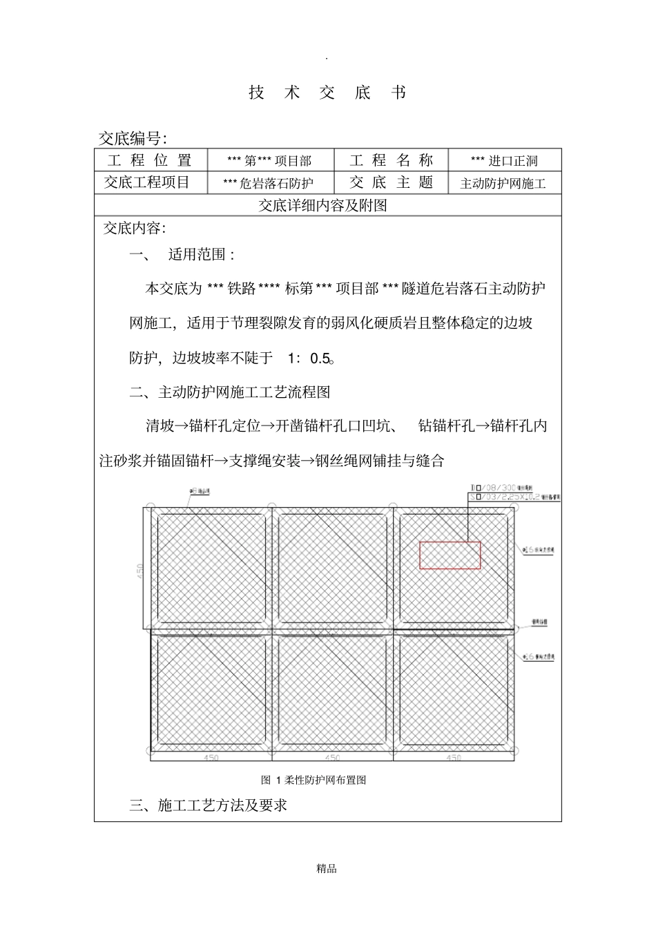 主动防护网技术交底52242_第1页