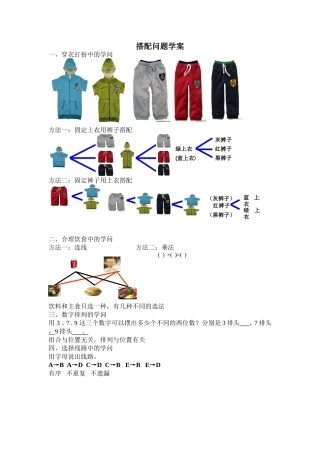 搭配问题学案（霸王刘勇