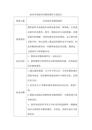 有效使用多媒体课件方案