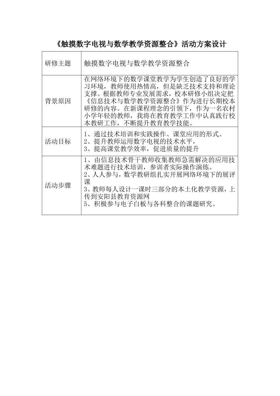 李鹏伟-教研活动设计方案_第1页
