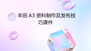 丰田A3资料制作及发布技巧课件1