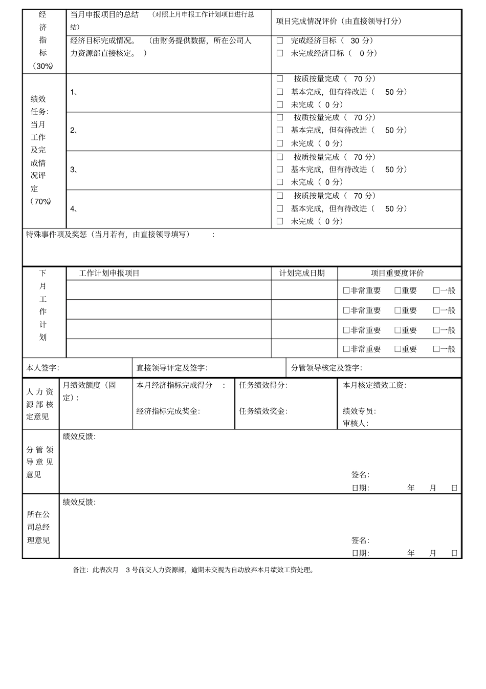 主管至经理绩效考核表_第2页