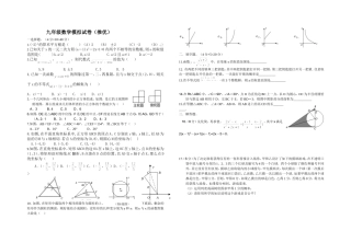 九年级数学推优模拟试卷