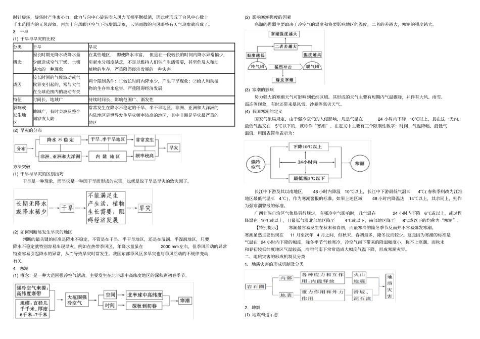 主要自然灾害的形成与分布导学案_第3页