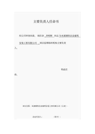 主要负责人任命书60621