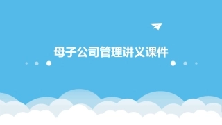 母子公司管理讲义课件