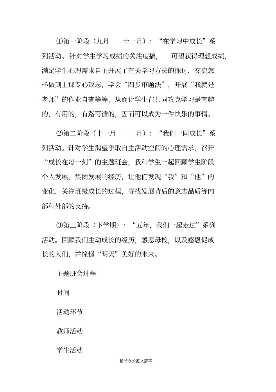 主题班会活动设计方案_第3页