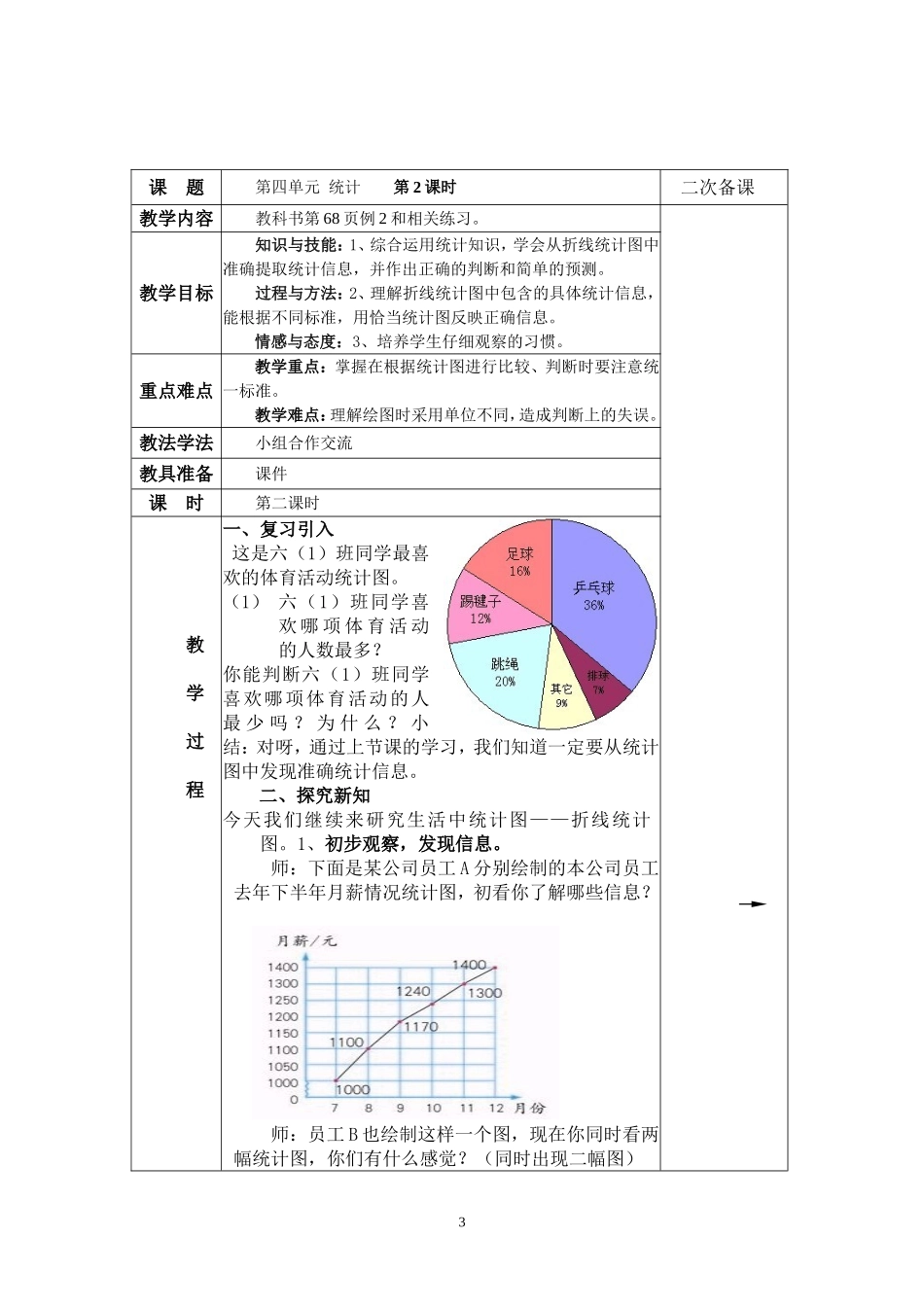 六下数学统计教案_第3页