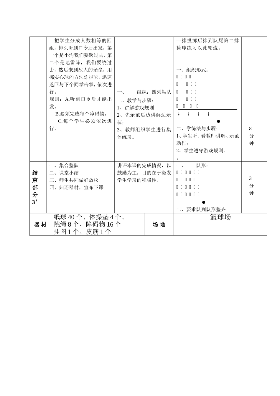 原地向前掷实心球教学设计_第3页