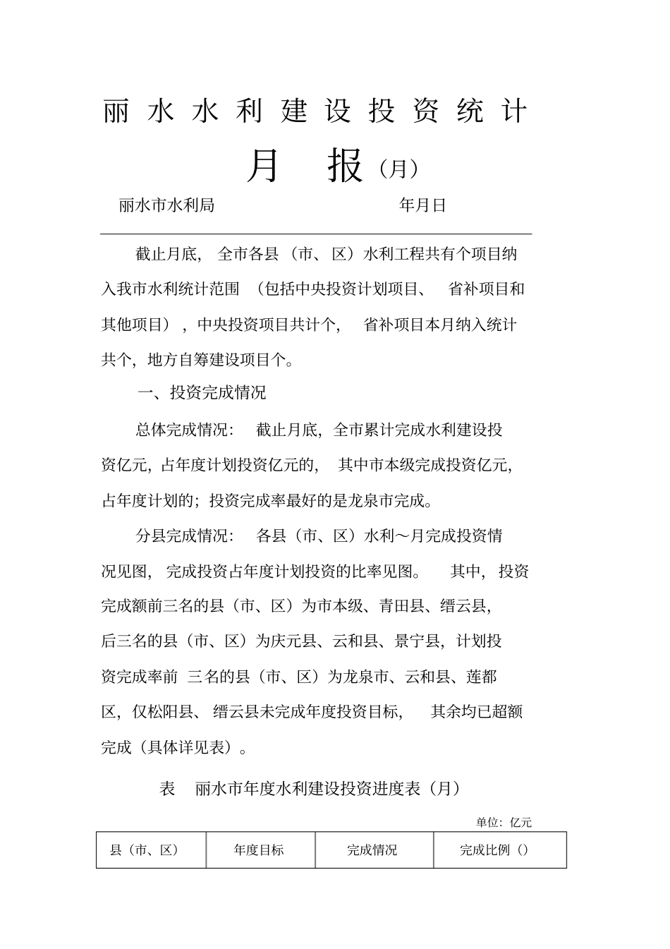 丽水水利建设投资统计_第1页