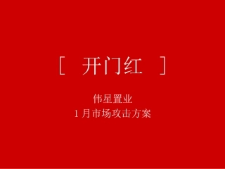 地产策略-伟星四项目1月市场营销推广策划方案