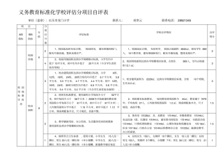 义务教育标准化学校评价分项目自评表