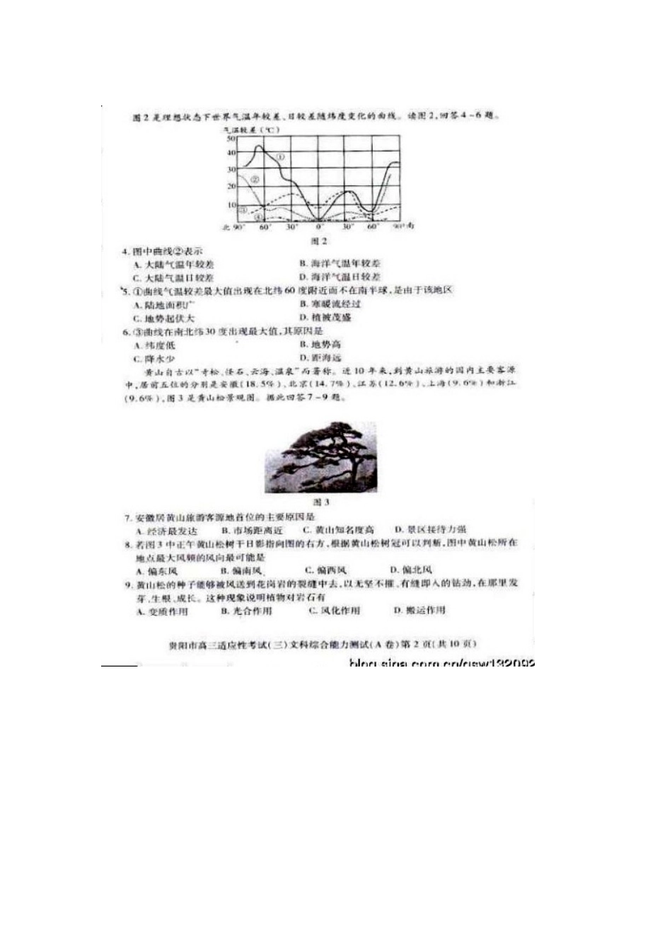 2012届贵阳市高三适应性考试(三)文科综合试题及答案_第2页