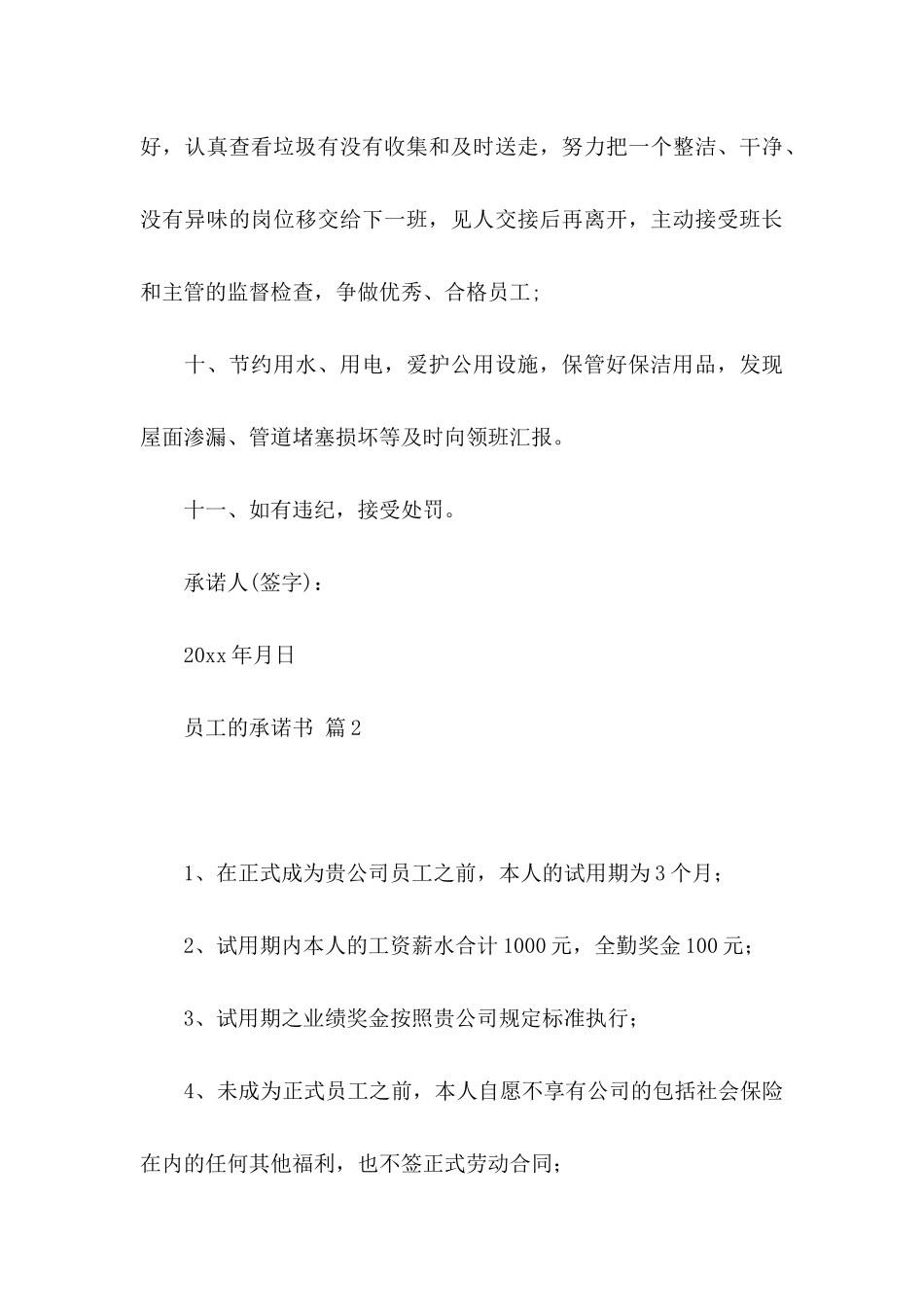 员工的承诺书模板汇总十篇_第3页