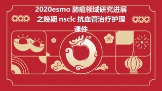 2020ESMO肺癌领域研究进展之晚期NSCLC抗血管治疗护理课件