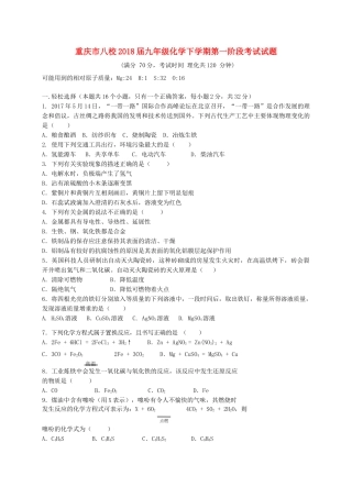 九年级化学下学期第一阶段考试试卷
