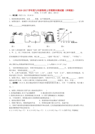 九年级物理上学期期末测试卷(冲刺版)试卷