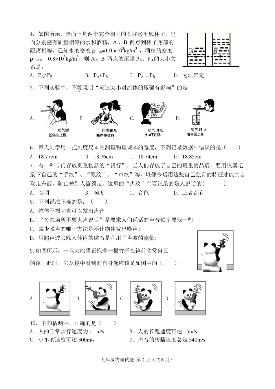 中考物理模拟试卷(pdf，无答案)试卷_第2页