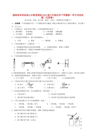 九年级化学下学期第一学月考试试卷试卷